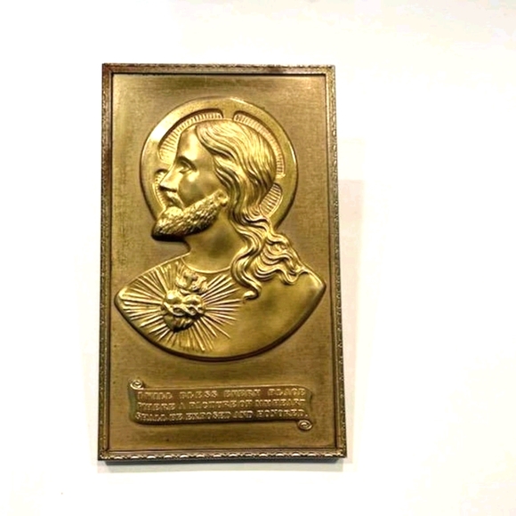 Religious Inspire Scripted Bronze Raised Portrait Self Stand Plaque